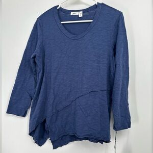 Wilt Shrunken Crew 3/4 Mock Layer Tee Sz Small S Lagenlook